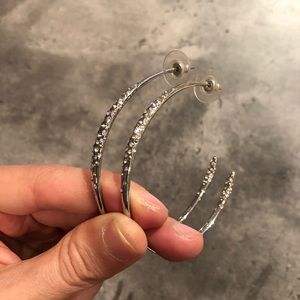 Alexis Bittar silver crystal hoops
